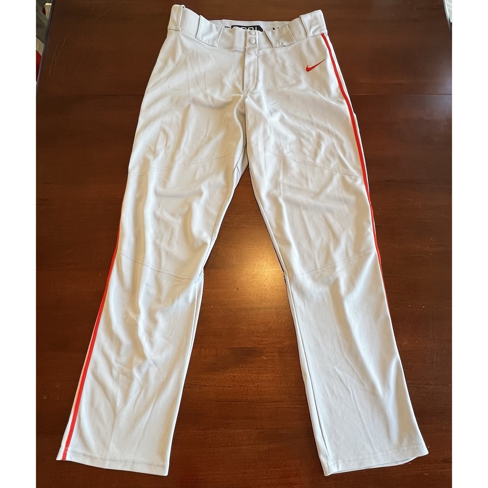 Nike Men's Baseball Pants Gray with Red Stripe Size L